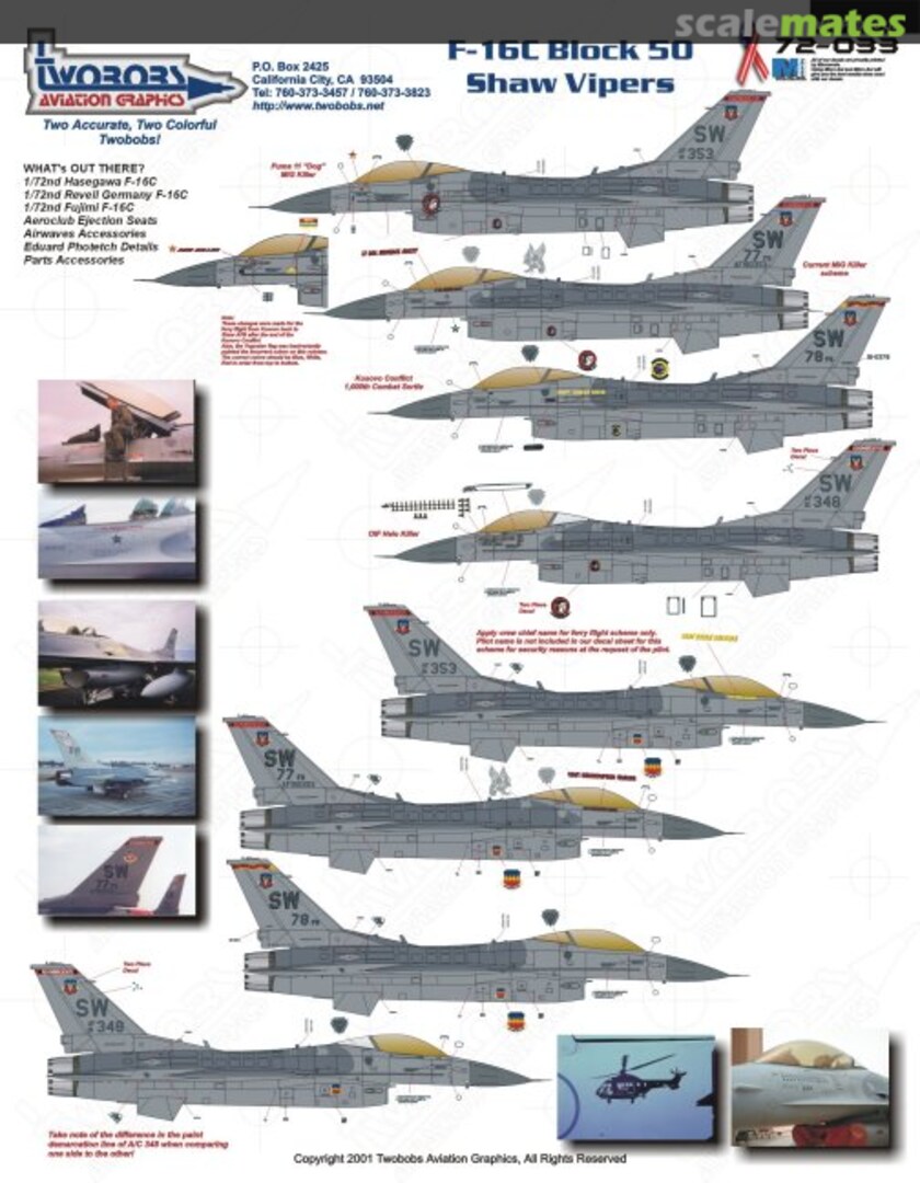 Boxart F-16C Block 50 Shaw Vipers 72-033 TwoBobs Aviation Graphics Boxart F-16C Block 50 Shaw Vipers 72-033 TwoBobs Aviation Graphics