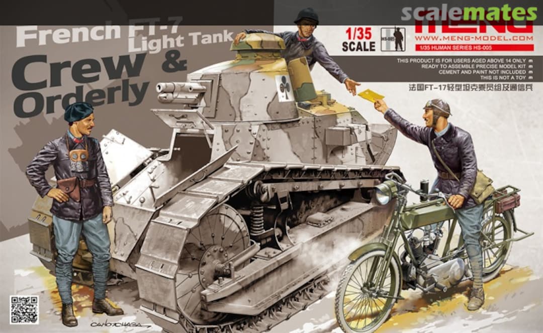 Boxart FT-17 Light Tank - Crew & Orderly HS-005 Meng Model Boxart FT-17 Light Tank - Crew & Orderly HS-005 Meng Model