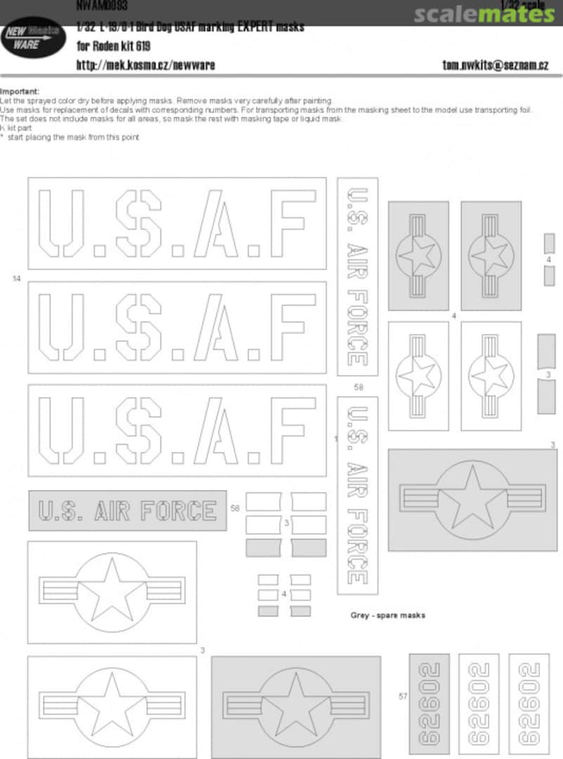 Boxart L-19/O-1 Bird Dog USAF marking EXPERT masks NWAM0093 New Ware Boxart L-19/O-1 Bird Dog USAF marking EXPERT masks NWAM0093 New Ware