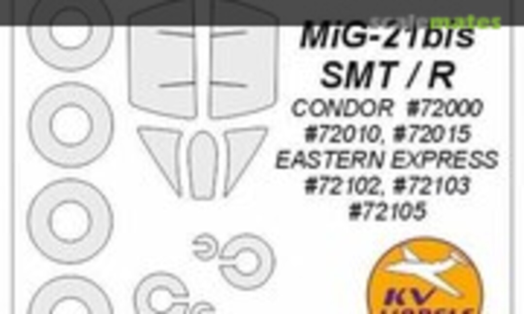 1:72 Mask for MIG-21bis/SMT/R and wheels masks (KV Models 72557) 72557