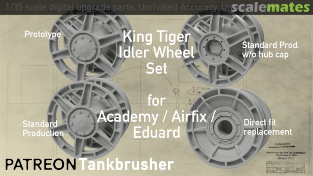 Boxart King Tiger Idler Wheel Set 352401017 Tankbrusher Scale Modeling Boxart King Tiger Idler Wheel Set 352401017 Tankbrusher Scale Modeling