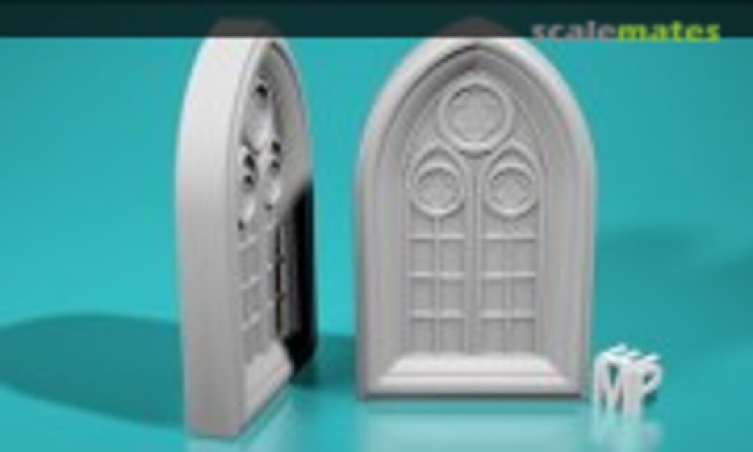 1:35 Stained glass church window - type 2 - wide - full (EMP3d 35150443) 35150443