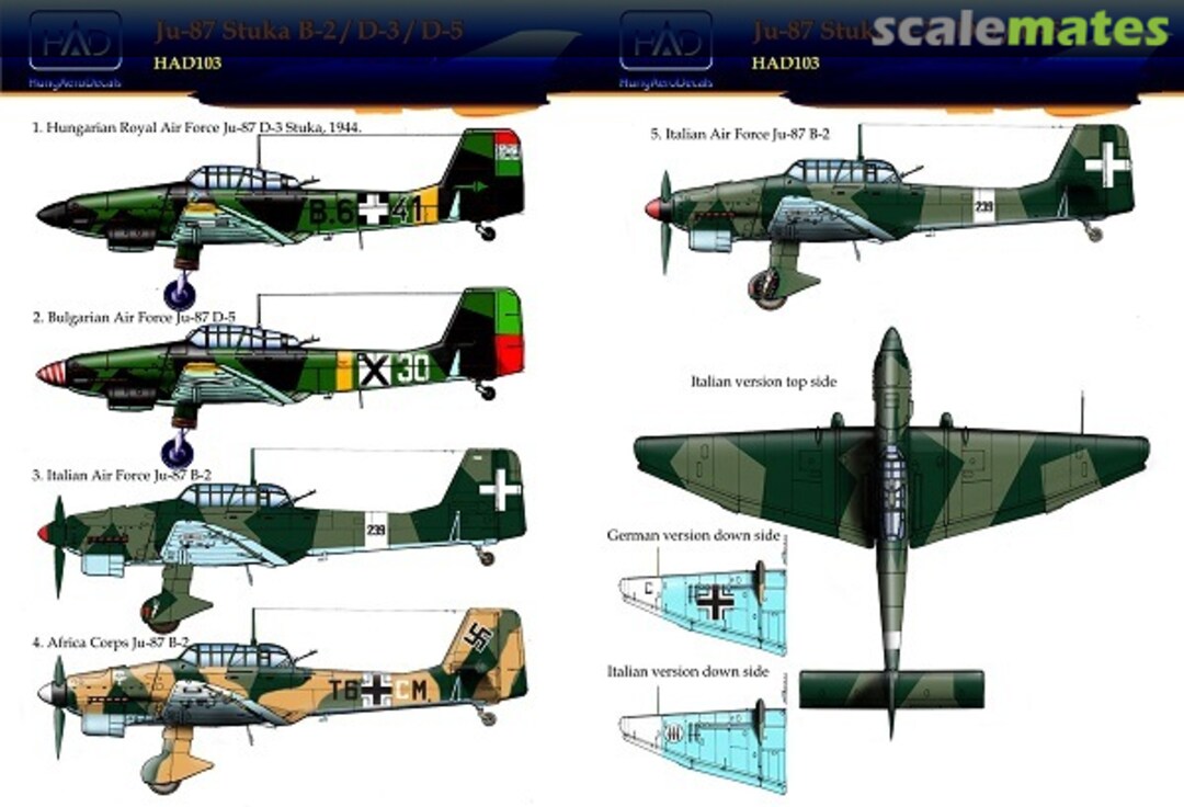Boxart Ju-87 Stuka B-2 / D-3 / D-5 48103 HungAeroDecals Boxart Ju-87 Stuka B-2 / D-3 / D-5 48103 HungAeroDecals