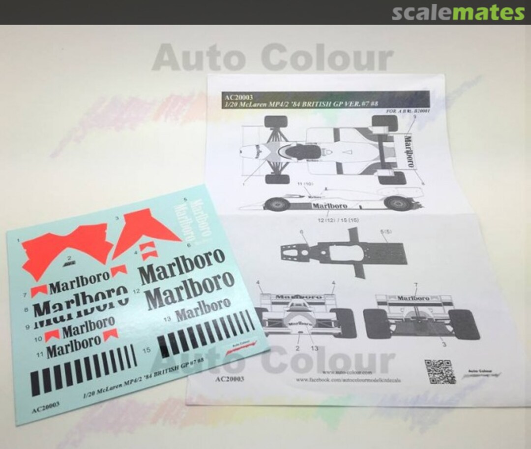Boxart McLaren MP4/2 BRITISH GP Ver. AC20003 Auto-Colour Boxart McLaren MP4/2 BRITISH GP Ver. AC20003 Auto-Colour