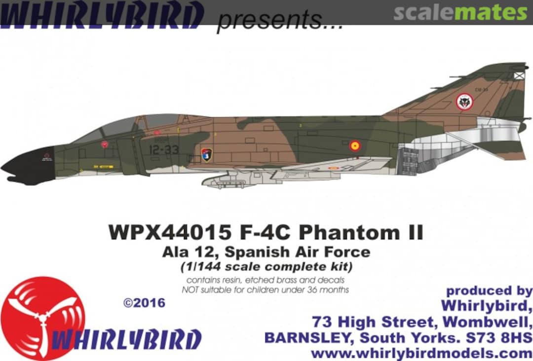 Boxart McDonnell Douglas F-4C Phantom II Spanish Air Force WPX44015 Whirlybird Boxart McDonnell Douglas F-4C Phantom II Spanish Air Force WPX44015 Whirlybird