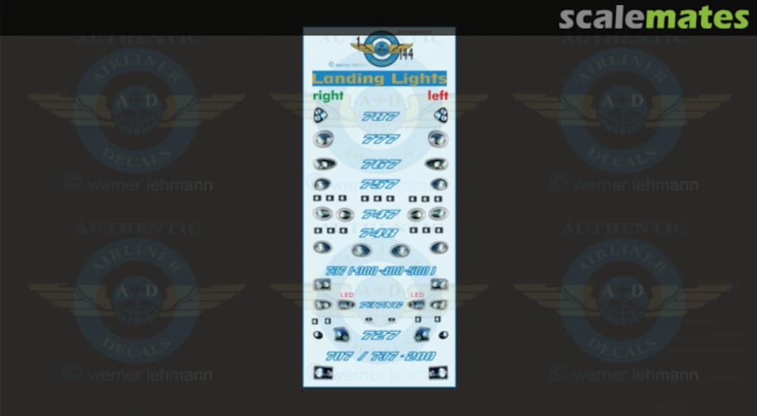 Boxart Boeing Landing Lights 144-3-7 Authentic-Airliner-Decals Boxart Boeing Landing Lights 144-3-7 Authentic-Airliner-Decals