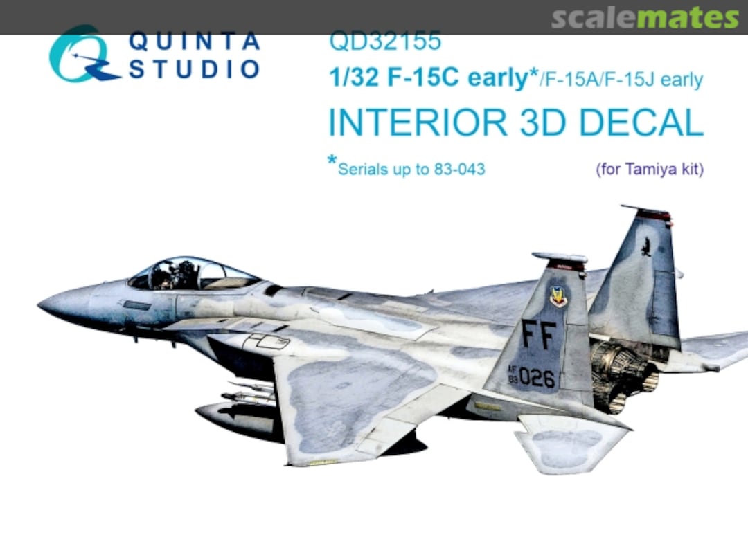 Boxart F-15C early*/F15A/F15J early, (*serials up to 83-043) interior 3D decals QD32155 Quinta Studio Boxart F-15C early*/F15A/F15J early, (*serials up to 83-043) interior 3D decals QD32155 Quinta Studio
