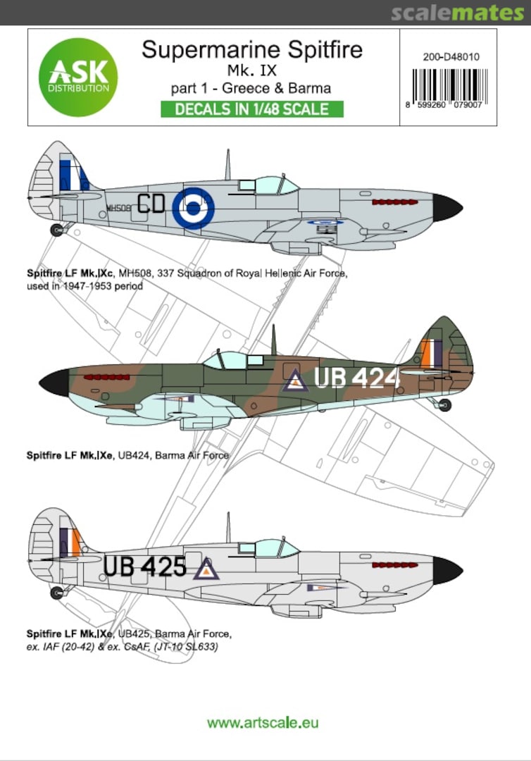 Boxart Spitfire Mk.IXc and Mk.IXe 200-D48010 ASK