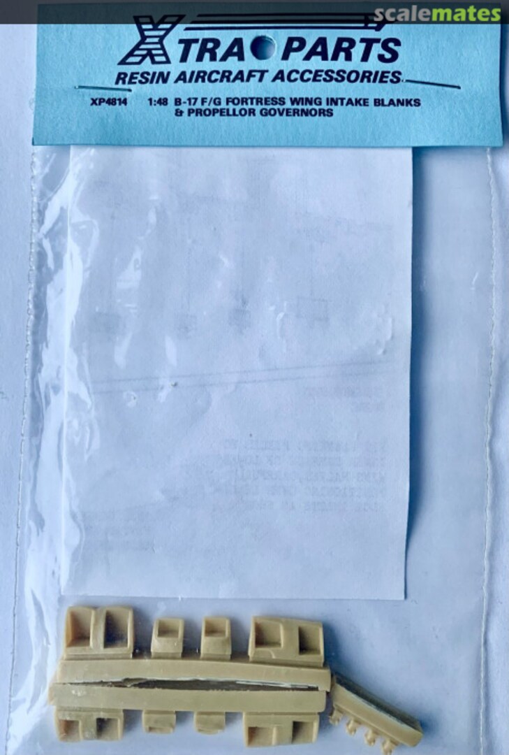 Boxart B-17 F/G FORTRESS WING INTAKE BLANKS & PROPELLOR GOVERNORS XP4814 Xtraparts Boxart B-17 F/G FORTRESS WING INTAKE BLANKS & PROPELLOR GOVERNORS XP4814 Xtraparts