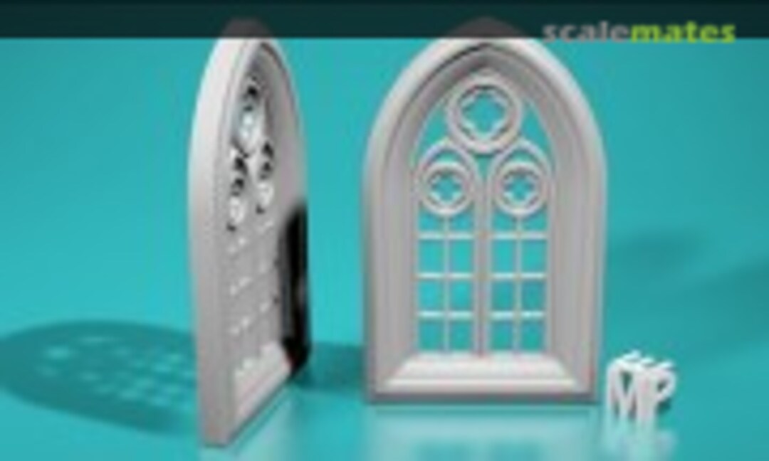 1:35 Stained glass church window - type 2 - wide - half (EMP3d 35150444) 35150444