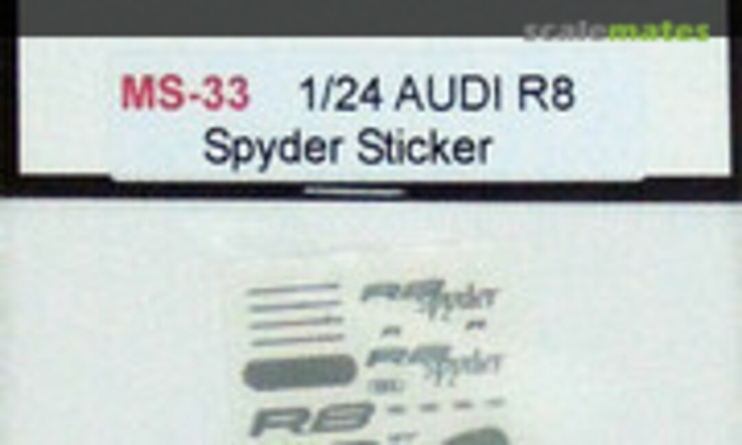 1:24 Audi R8 Spyder Sticker (A+ Club MS-033) MS-033
