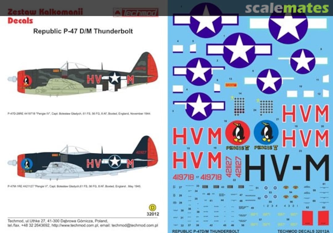 Boxart Republic P-47D/M Thunderbolt 32012 Techmod Boxart Republic P-47D/M Thunderbolt 32012 Techmod