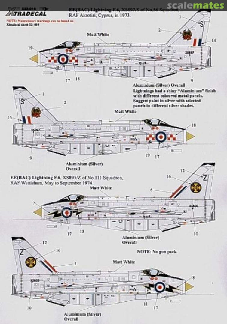 Boxart BAC/EE Lightning F Mk.6 Pt 1 X32-016 Xtradecal Boxart BAC/EE Lightning F Mk.6 Pt 1 X32-016 Xtradecal