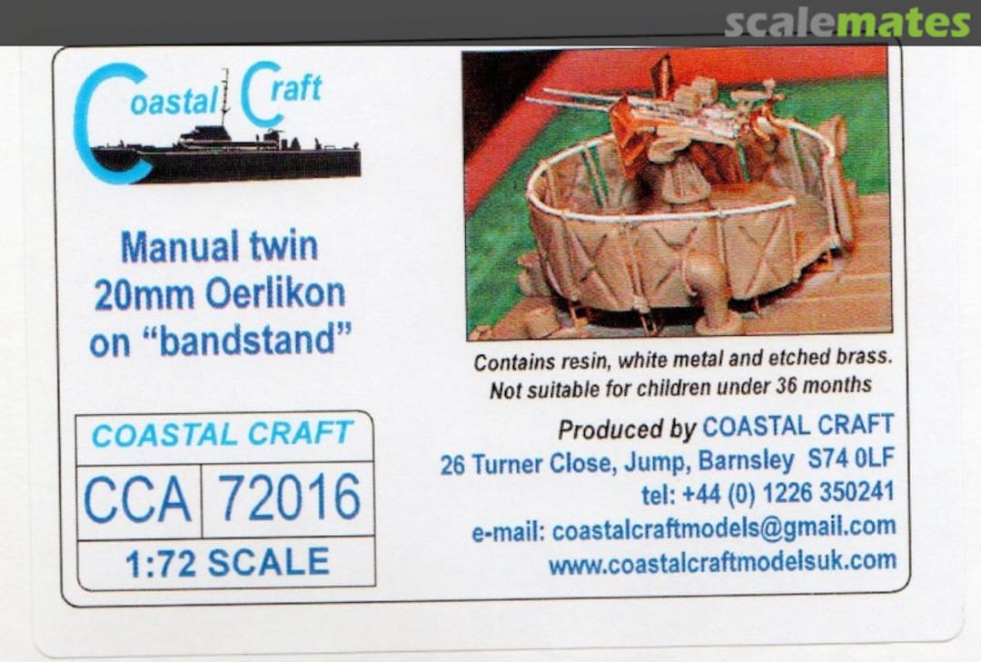 Boxart Manual Twin 20mm Oerlikon on "Bandstand" CCA72016 Coastal craft Boxart Manual Twin 20mm Oerlikon on "Bandstand" CCA72016 Coastal craft