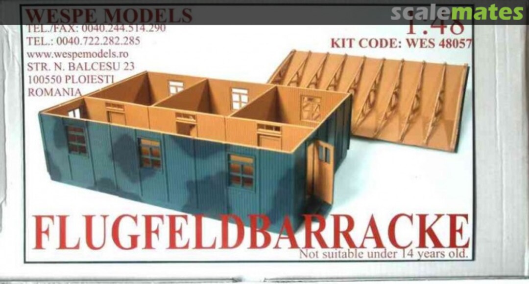 Boxart Flugfeldbarracke WES 48057 Wespe Models Boxart Flugfeldbarracke WES 48057 Wespe Models