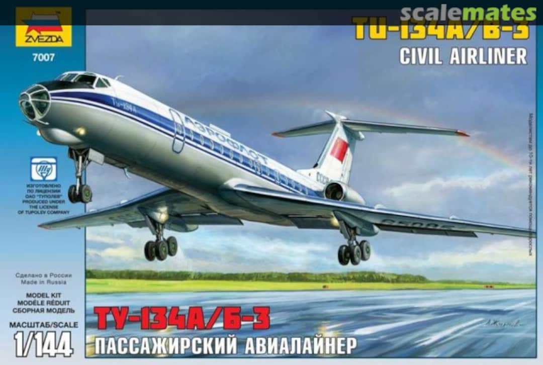 Boxart Tu-134A/B-3 7007 Zvezda Boxart Tu-134A/B-3 7007 Zvezda
