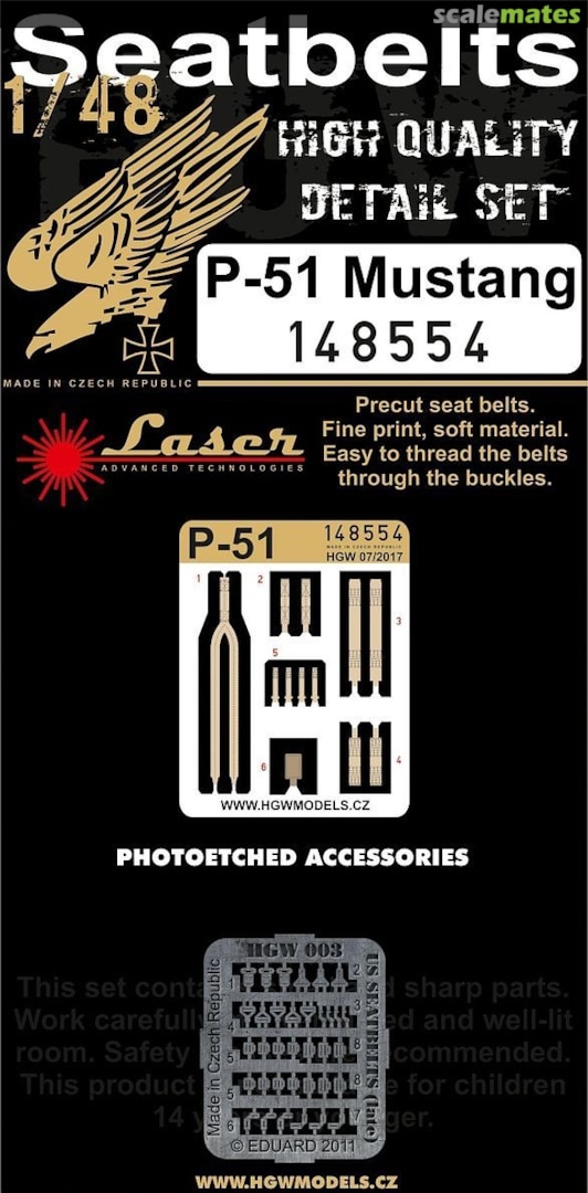 Boxart P-51 Mustang - Seatbelts 1/48 148554 HGW Models Boxart P-51 Mustang - Seatbelts 1/48 148554 HGW Models