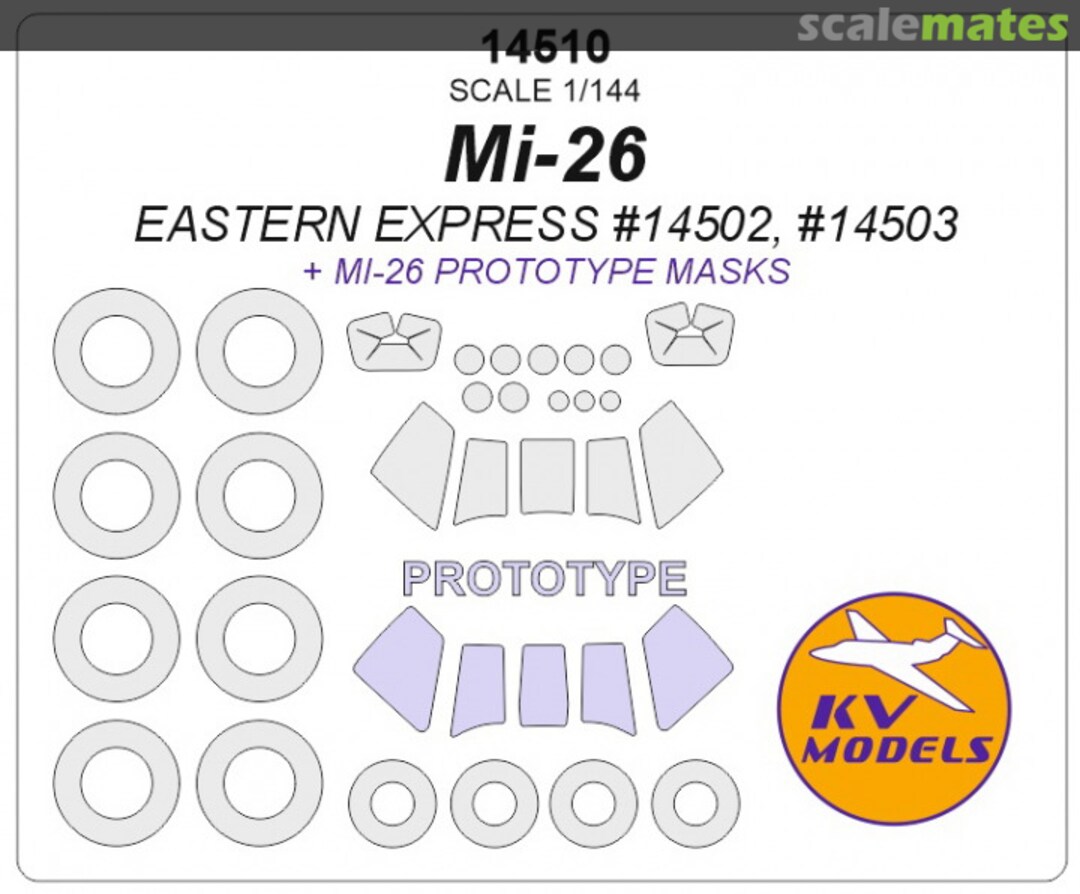 Boxart Mi-26 + prototype masks 14510 KV Models Boxart Mi-26 + prototype masks 14510 KV Models