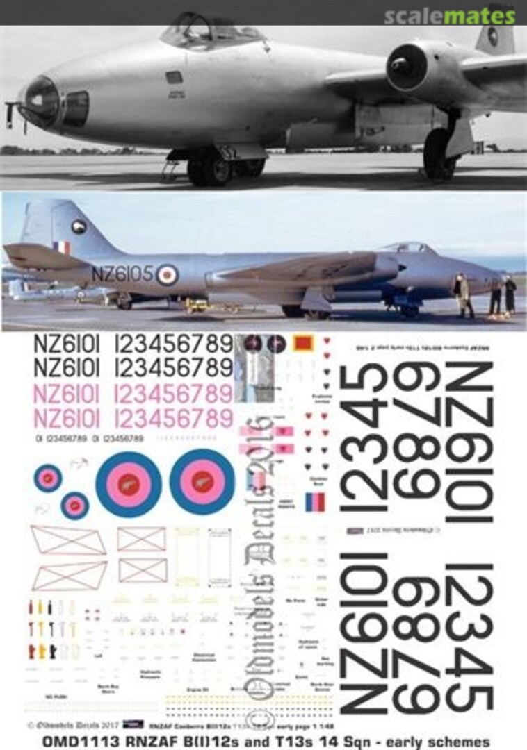 Boxart RNZAF Canberra B12 & T13 - 14 Sqn early scheme OMD1113 Oldmodels Decals Boxart RNZAF Canberra B12 & T13 - 14 Sqn early scheme OMD1113 Oldmodels Decals