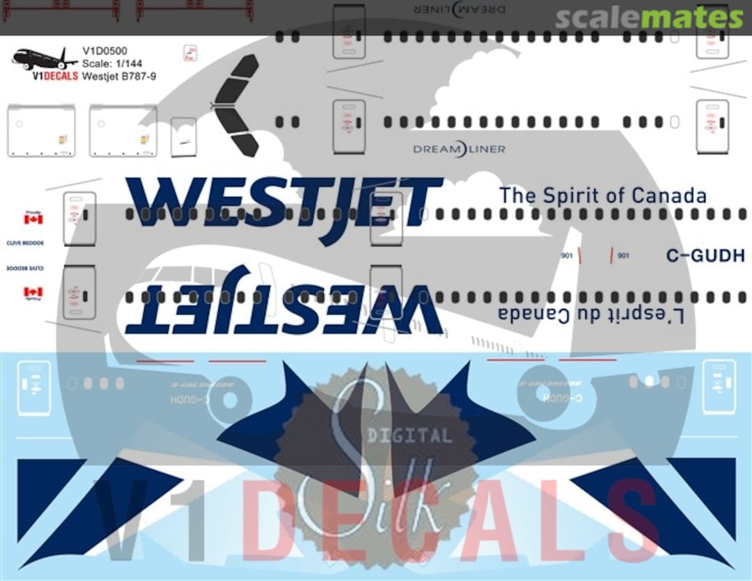 Boxart Westjet Boeing 787-9 V1D0500-144 V1 Decals Boxart Westjet Boeing 787-9 V1D0500-144 V1 Decals