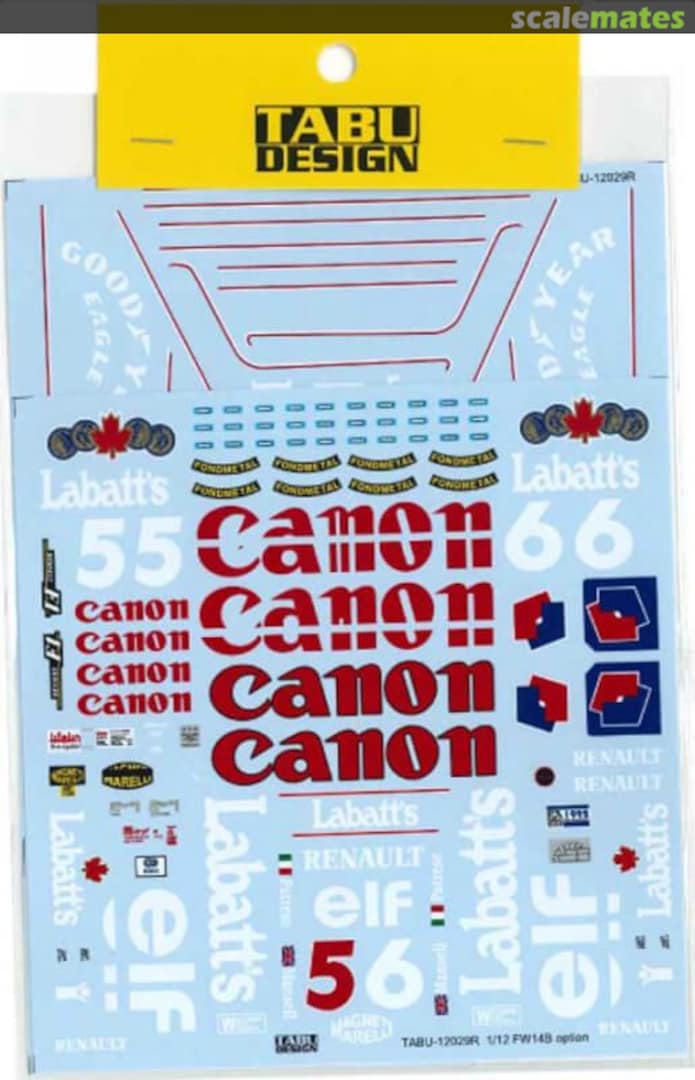 Boxart Williams FW14B full decals 12029R Tabu Design Boxart Williams FW14B full decals 12029R Tabu Design