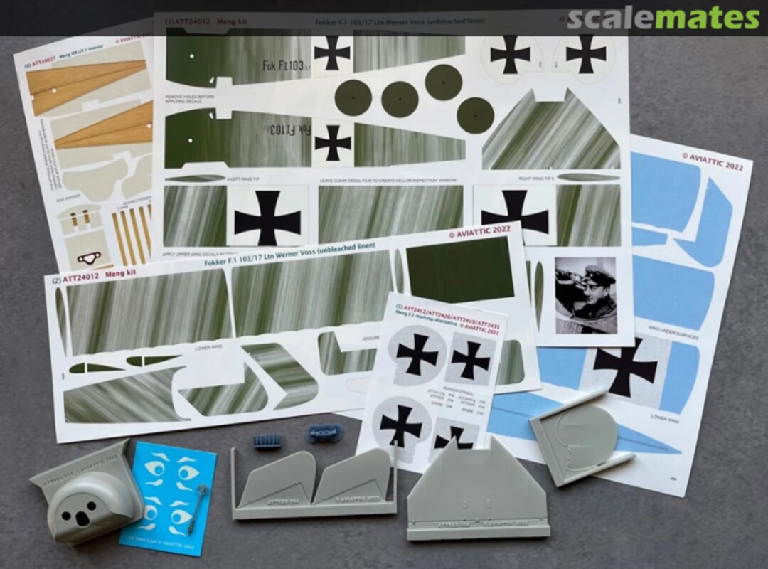 Boxart (Meng) Fokker F.I 103/17 Ltn Werner Voss, s/camo on unbleached linen ATT24012 Aviattic Boxart (Meng) Fokker F.I 103/17 Ltn Werner Voss, s/camo on unbleached linen ATT24012 Aviattic