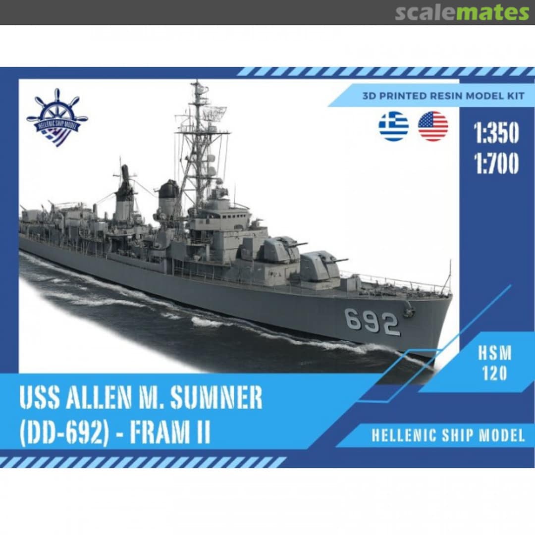 Boxart Allen M. Sumner (DD-692) - FRAM II Destroyer HSM350-120 Hellenic Ship Model Boxart Allen M. Sumner (DD-692) - FRAM II Destroyer HSM350-120 Hellenic Ship Model