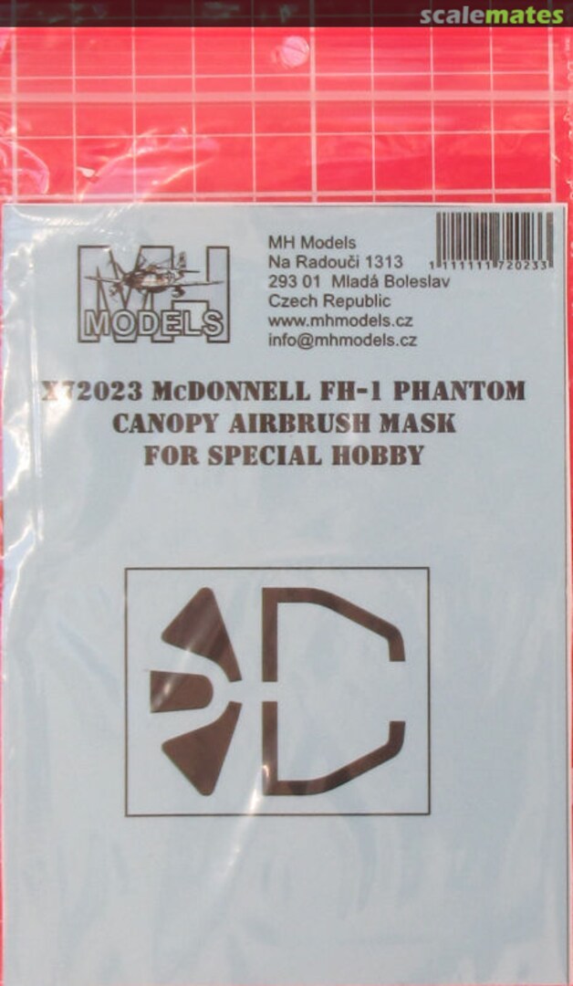 Boxart McDonnell FH-1 Phantom canopy airbrush mask X72023 MH Models Boxart McDonnell FH-1 Phantom canopy airbrush mask X72023 MH Models