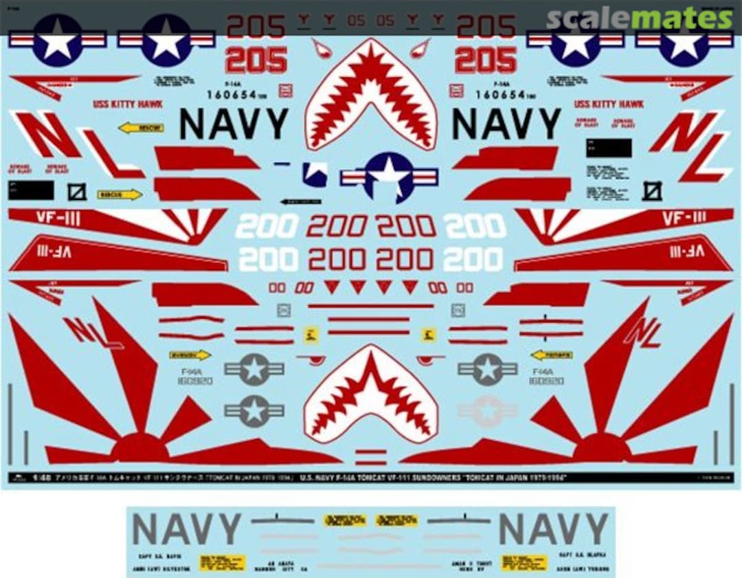 Boxart F-14A Tomcat VF-111 Sundowners "Tomcat in Japan 1979/1994" A-48069 MYK Design Boxart F-14A Tomcat VF-111 Sundowners "Tomcat in Japan 1979/1994" A-48069 MYK Design
