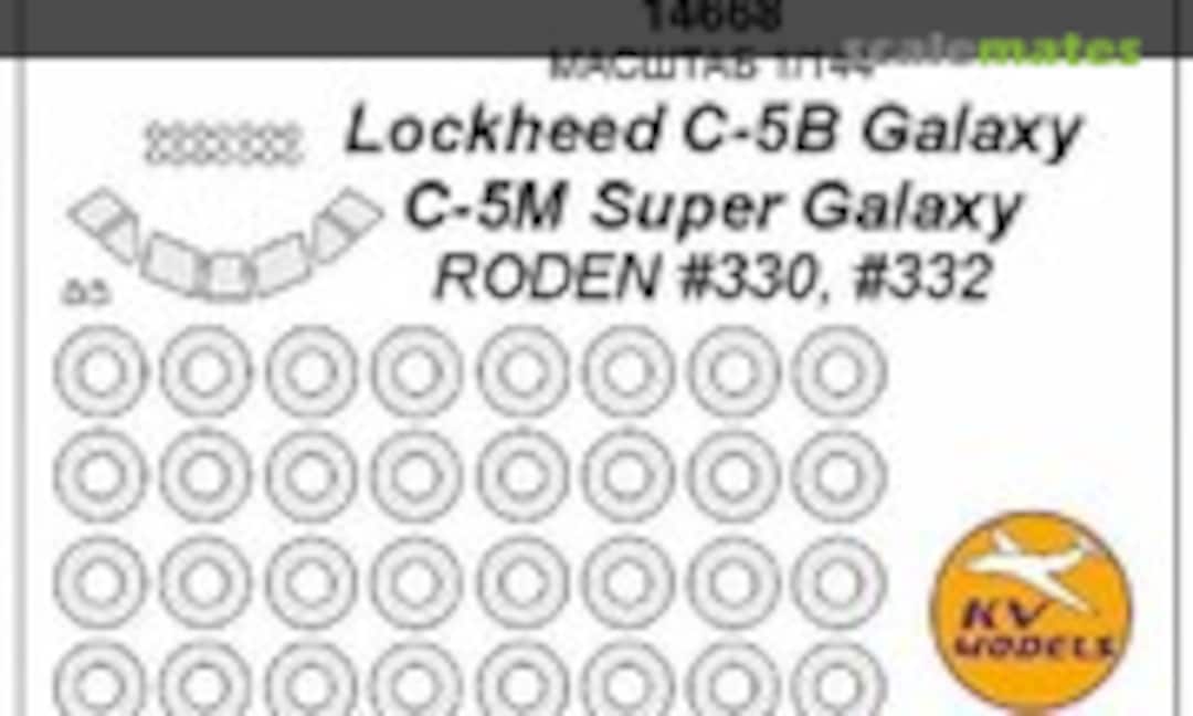 1:144 Mask for Lockheed C-5B Galaxy/C-5M Super Galaxy and wheels masks (Roden) (KV Models 14668) 14668