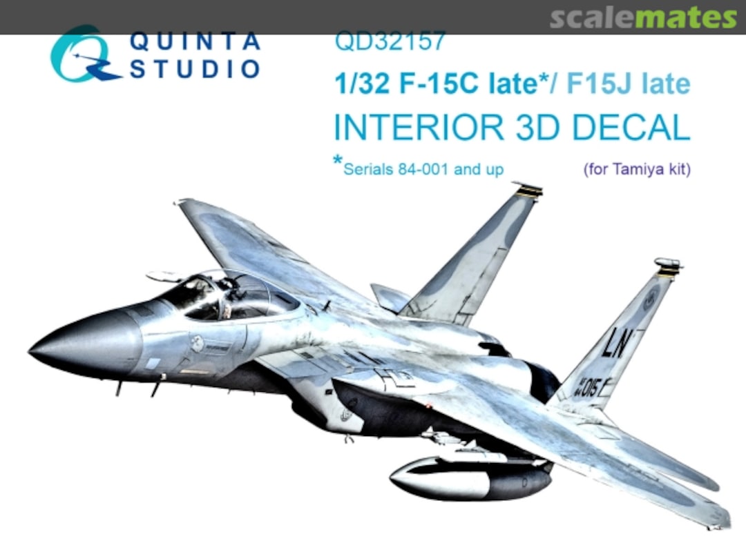 Boxart F-15C late */ F-15J late (* serials 84-001 and up) interior 3D decals QD32157 Quinta Studio Boxart F-15C late */ F-15J late (* serials 84-001 and up) interior 3D decals QD32157 Quinta Studio