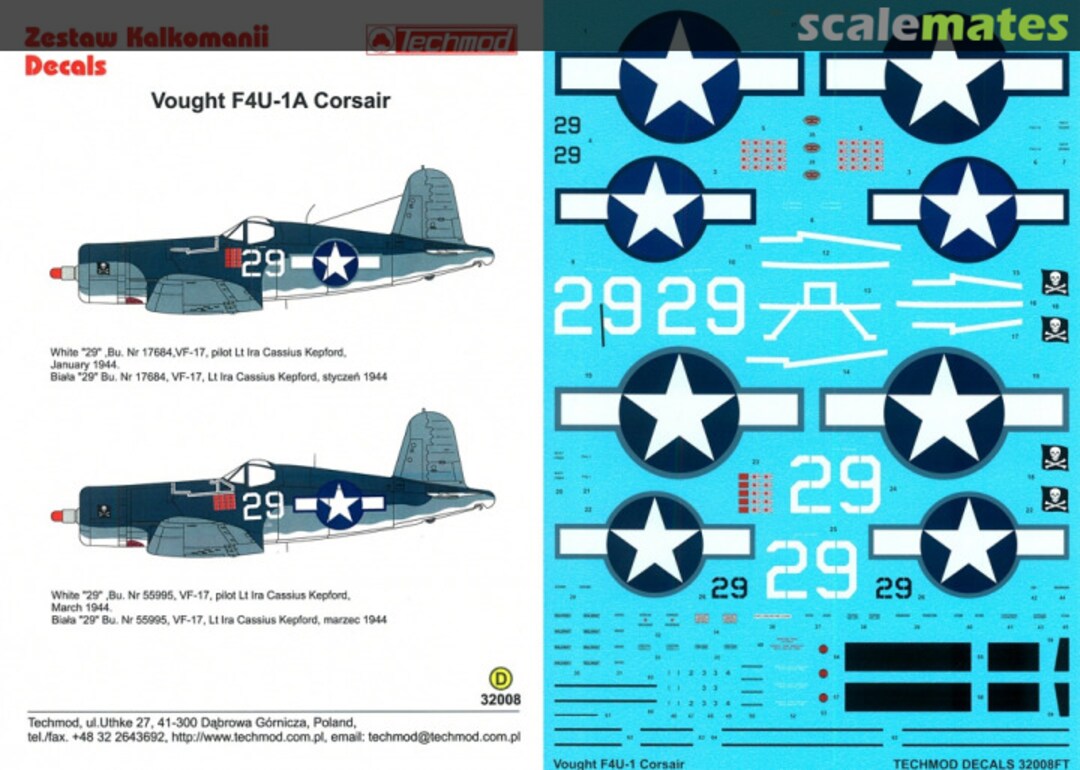 Boxart Vought F4U-1A Corsair 32008 Techmod Boxart Vought F4U-1A Corsair 32008 Techmod