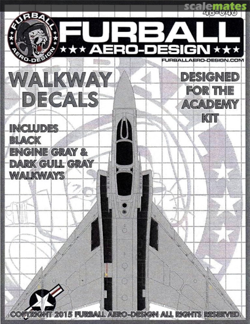 Boxart USN F-4 Phantom II Walkway Decals 48-046 Furball Aero-Design
