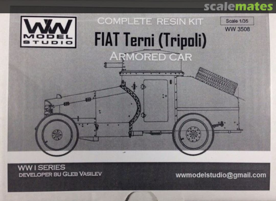 Boxart Fiat Terni (Tripoli) Armored Car 3508 WW Model Studio Boxart Fiat Terni (Tripoli) Armored Car 3508 WW Model Studio