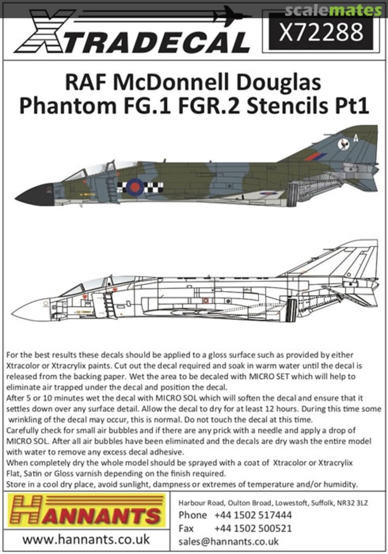 Boxart RAF McDonnell Douglas Phantom FG.1 FGR.2 Stencils Pt. 1 X72288 Xtradecal Boxart RAF McDonnell Douglas Phantom FG.1 FGR.2 Stencils Pt. 1 X72288 Xtradecal