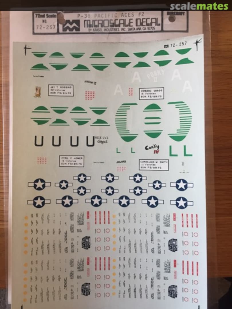Boxart Lockheed P-38 Pacific Aces #2 72-257 Microscale Boxart Lockheed P-38 Pacific Aces #2 72-257 Microscale