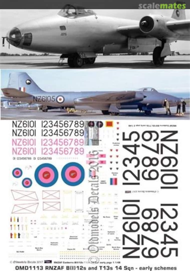 Boxart RNZAF Canberra B12 & T13 - 14 Sqn early scheme OMD1115 Oldmodels Decals