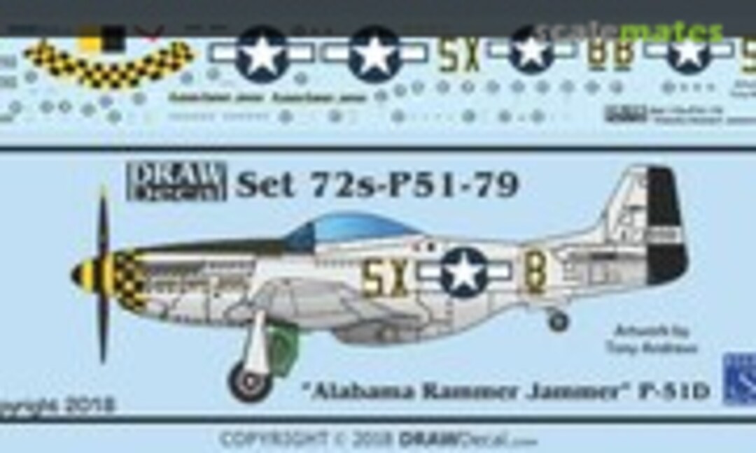 1:72 “Alabama Rammer Jammer” P-51D (Draw Decal 72-P51-79) 72-P51-79