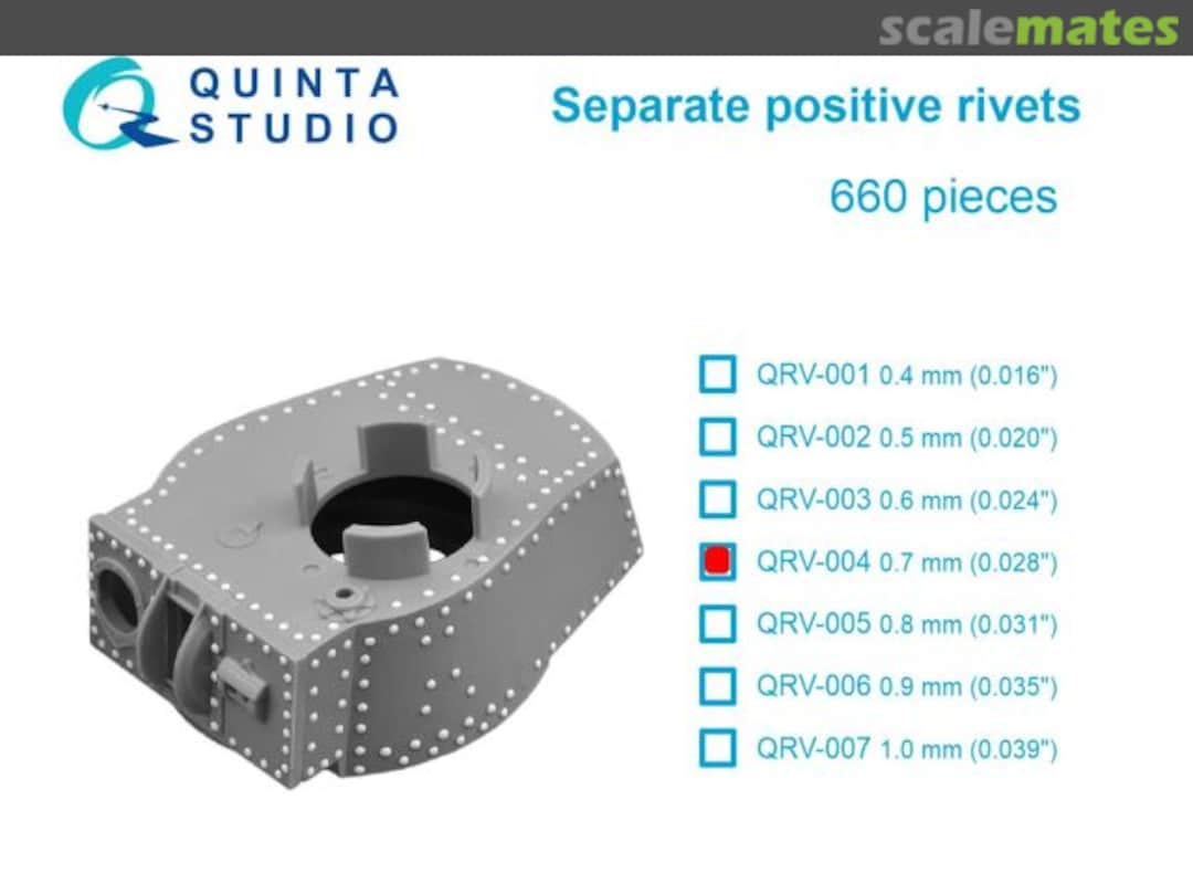 Boxart Separate Positive Rivets - 0.7mm, 660 pcs QRV-004 Quinta Studio Boxart Separate Positive Rivets - 0.7mm, 660 pcs QRV-004 Quinta Studio