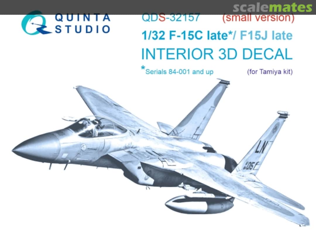 Boxart F-15C late */ F-15J late (* serials 84-001 and up) interior 3D decals (small version) QDS-32157 Quinta Studio Boxart F-15C late */ F-15J late (* serials 84-001 and up) interior 3D decals (small version) QDS-32157 Quinta Studio