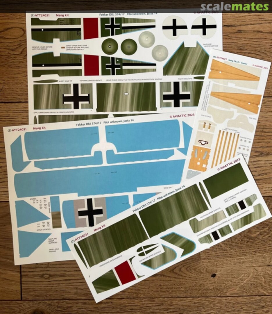 Boxart (Meng) Fokker DR.I 574/17 Pilot unknown, Jasta 14 ATT24031 Aviattic Boxart (Meng) Fokker DR.I 574/17 Pilot unknown, Jasta 14 ATT24031 Aviattic