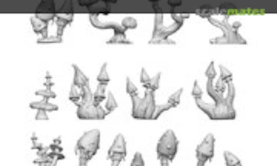 1:48 Fantasy Mushrooms x15 (Green Stuff World 11622) 11622