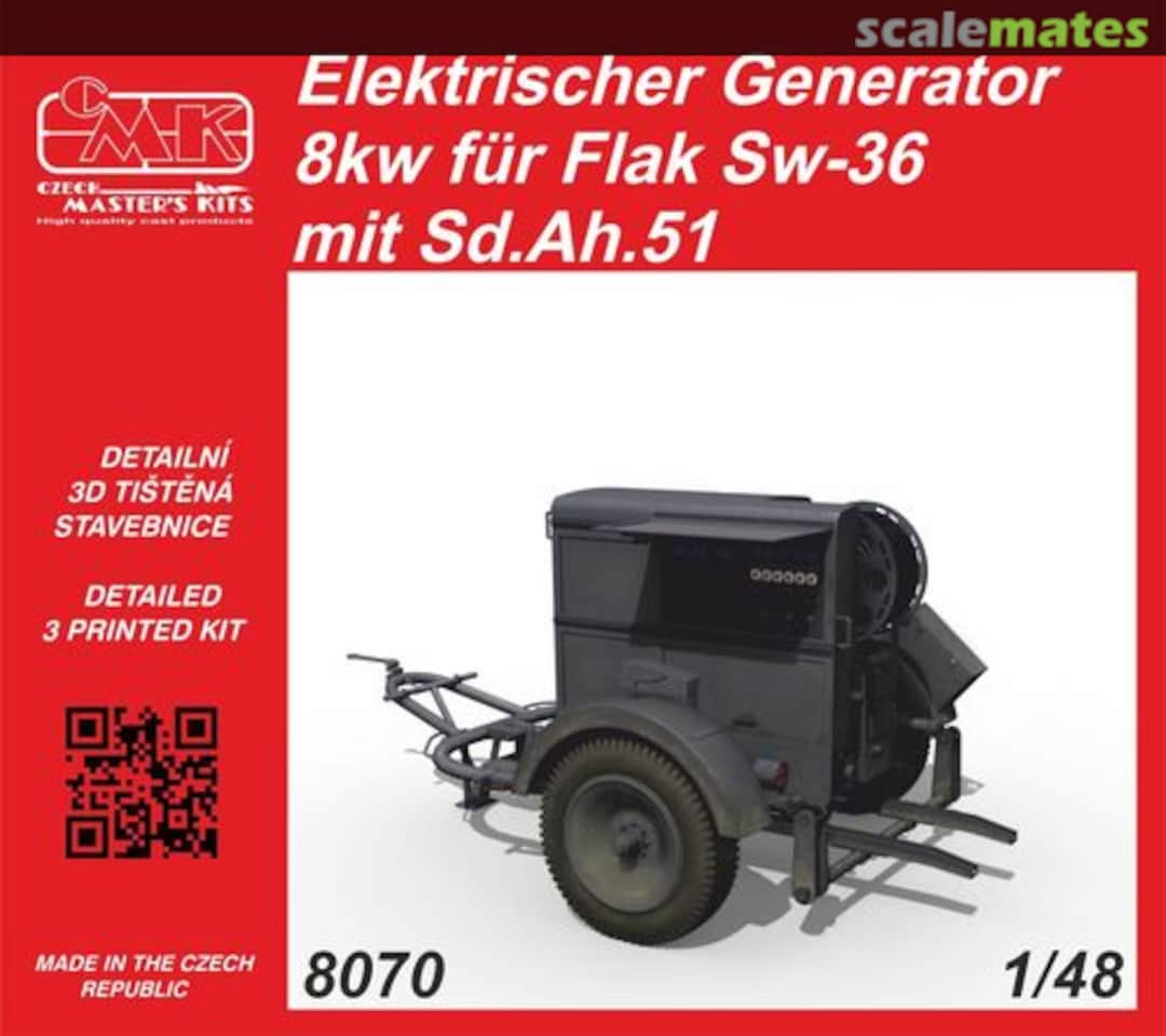 Boxart Elektrischer Generator 8kw fur Flak Sw-36 mit Sd.Ah.51 8070 CMK Boxart Elektrischer Generator 8kw fur Flak Sw-36 mit Sd.Ah.51 8070 CMK