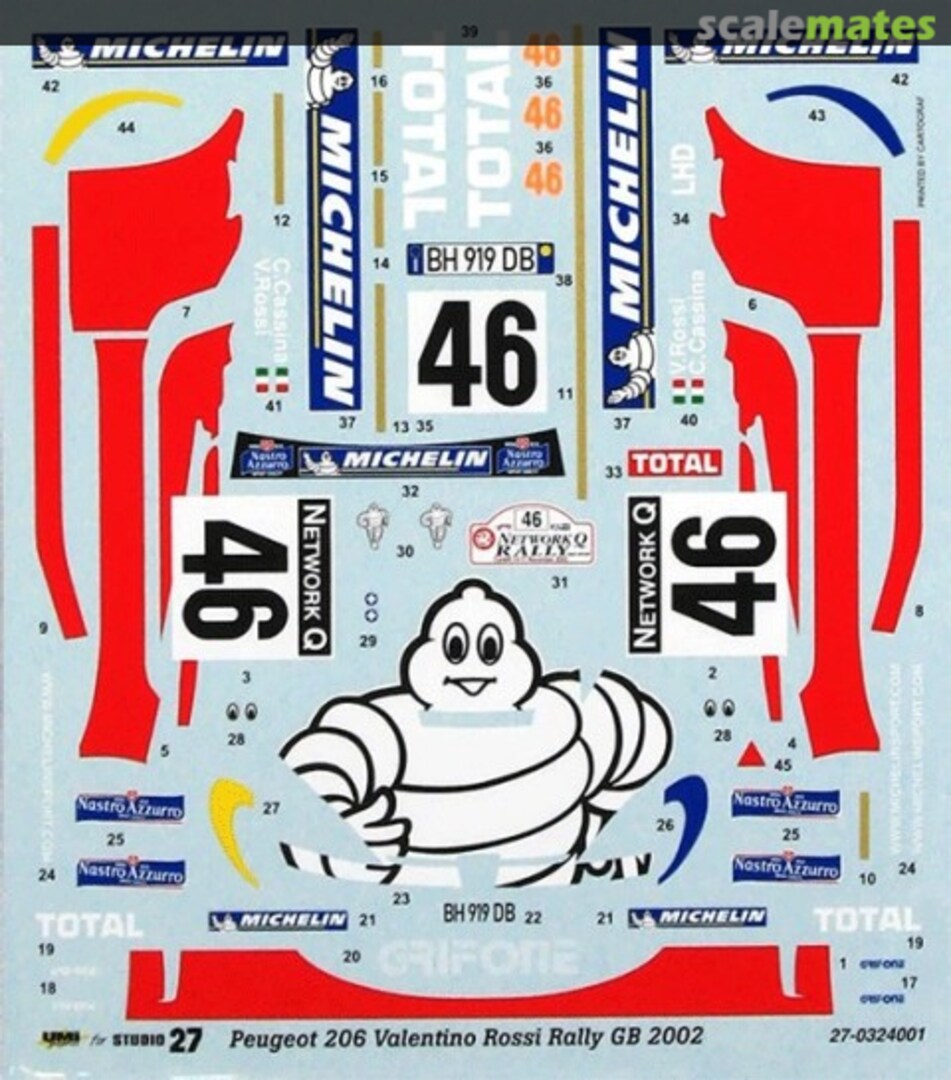 Boxart Peugeot 206 WRC [BH 919 DB] "MICHELIN" ST27-DC598C Studio27