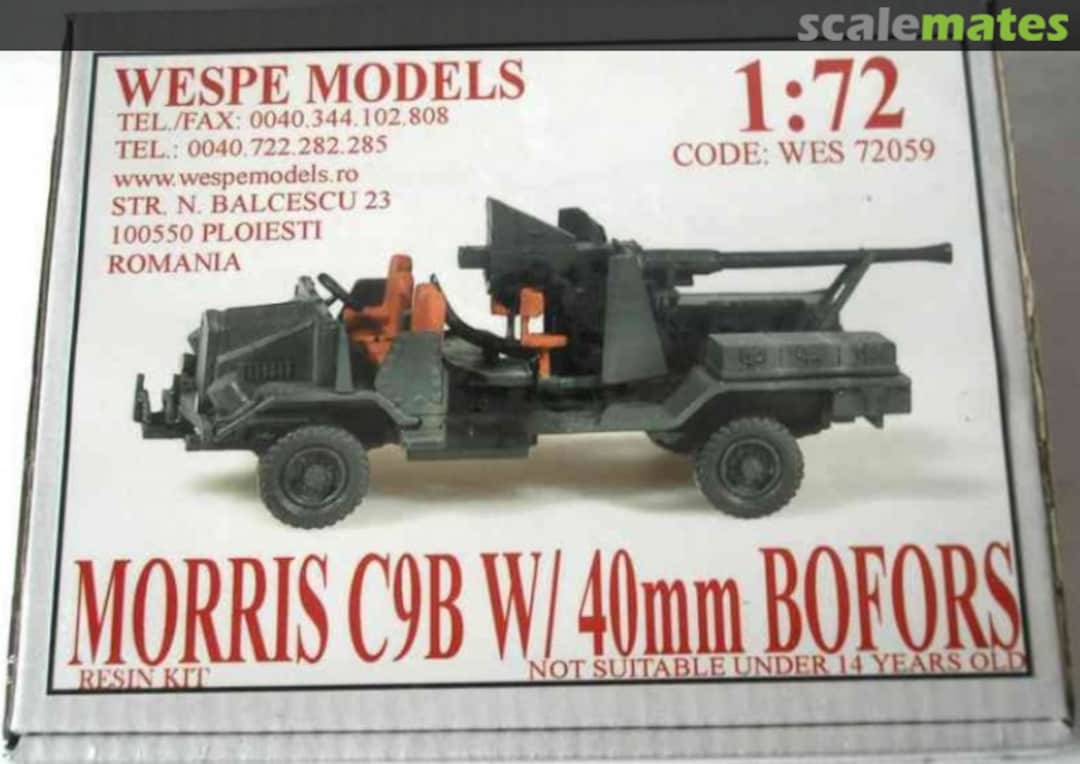 Boxart Morris C9B w/ 40mm Bofors WES 72059 Wespe Models