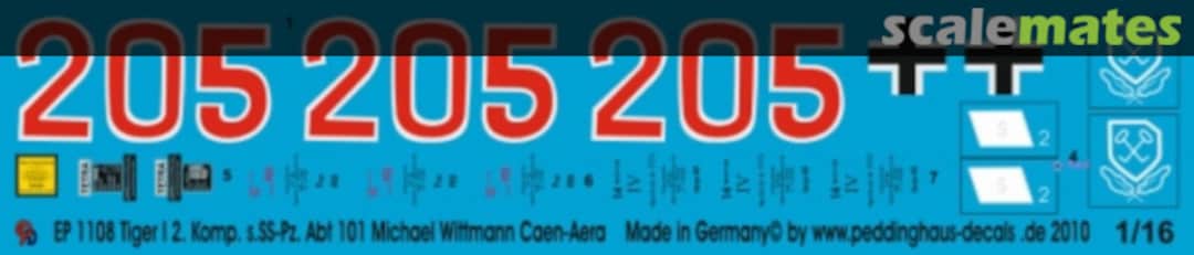 Boxart Wittmann Tiger 2. SS Panzer Abt 101 Juni 1944 EP 1108 Peddinghaus-Decals Boxart Wittmann Tiger 2. SS Panzer Abt 101 Juni 1944 EP 1108 Peddinghaus-Decals