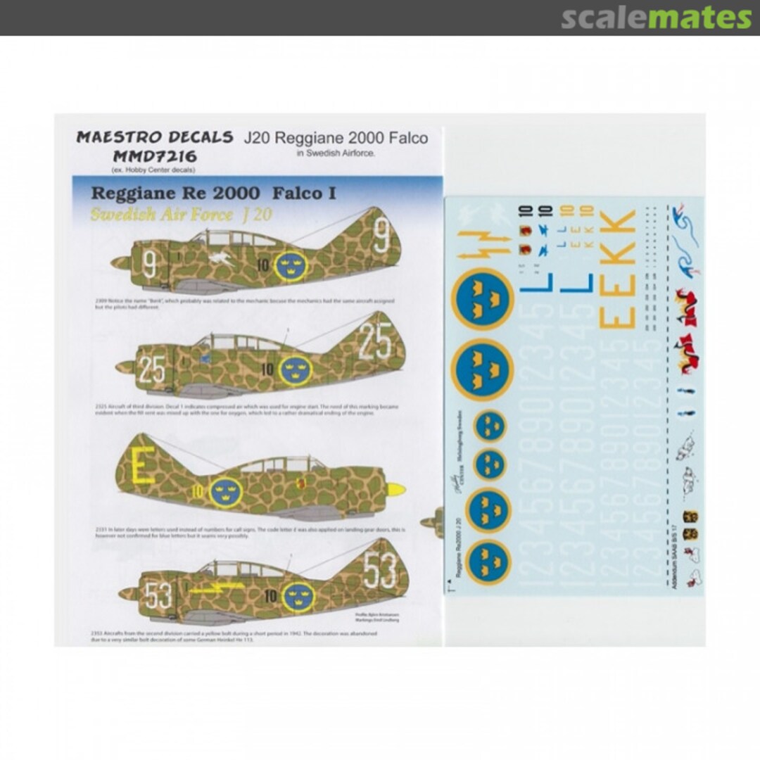 Boxart J20 Reggiane 2000 Falco MMD7216 Maestro Models Boxart J20 Reggiane 2000 Falco MMD7216 Maestro Models