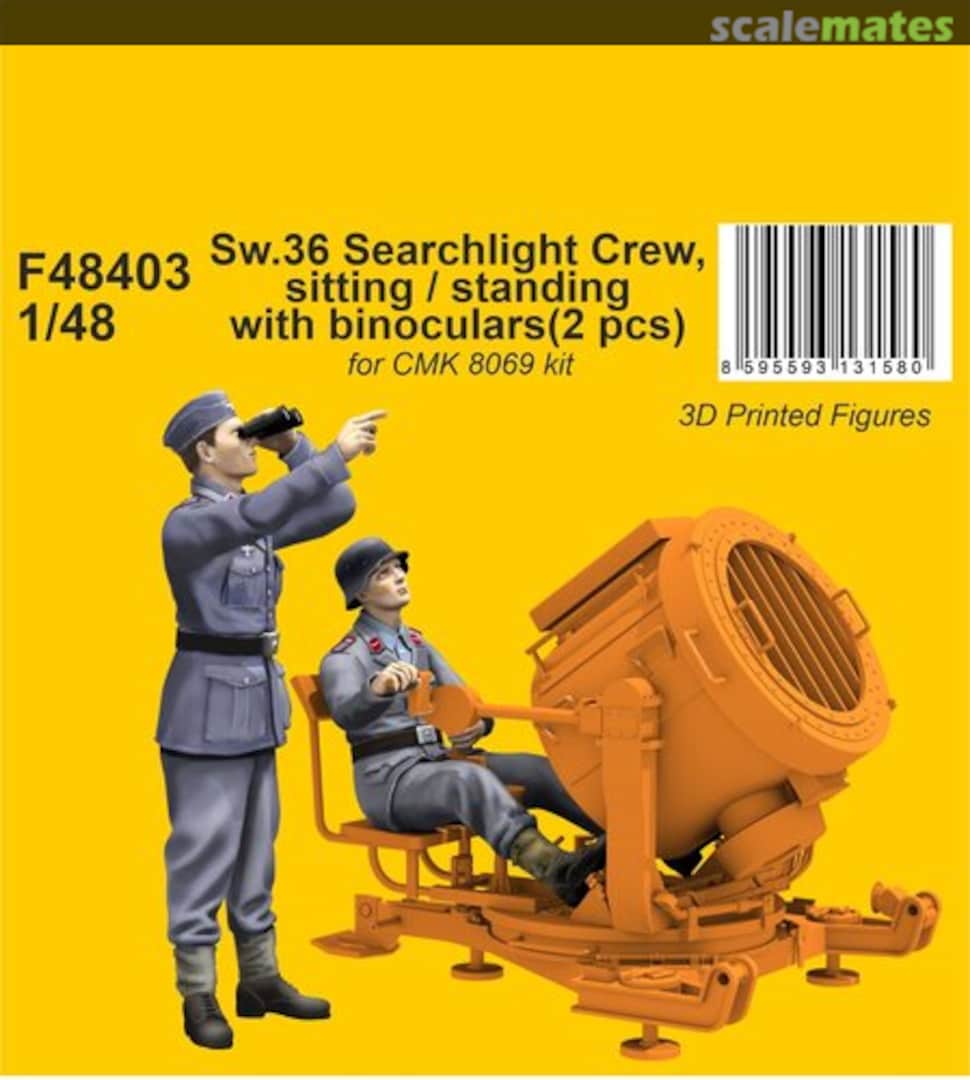 Boxart Sw.36 Searchlight Crew, sitting / standing with binoculars F48403 CMK Boxart Sw.36 Searchlight Crew, sitting / standing with binoculars F48403 CMK