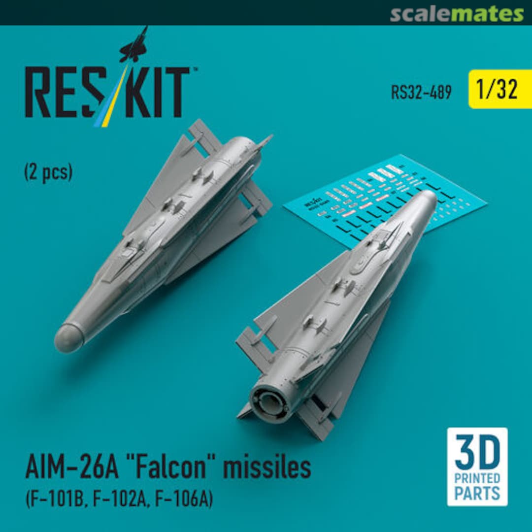 Boxart AIM-26A "Falcon" missiles (2 pcs) RS32-0489 ResKit Boxart AIM-26A "Falcon" missiles (2 pcs) RS32-0489 ResKit