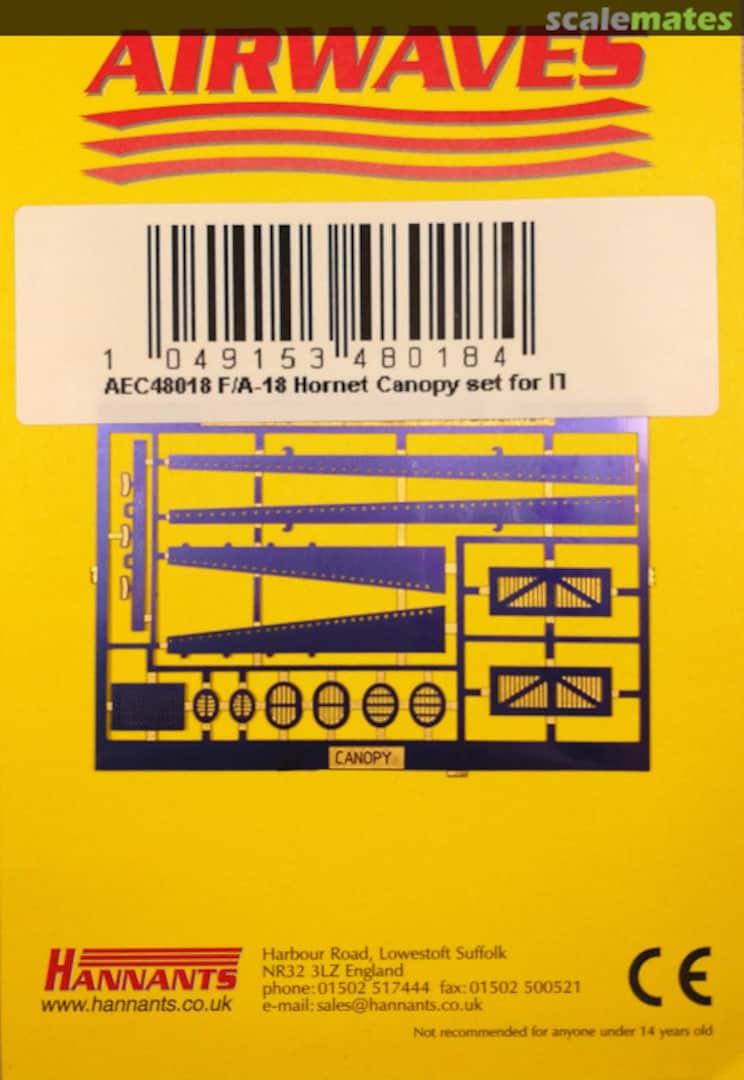 Boxart F/A-18 A/B Hornet - Canopy Set AC4818 Airwaves Boxart F/A-18 A/B Hornet - Canopy Set AC4818 Airwaves